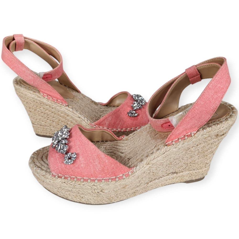 Kaari Blue Chloe Washed Coral Jewel Espadrille Sandals size 8M NWOT